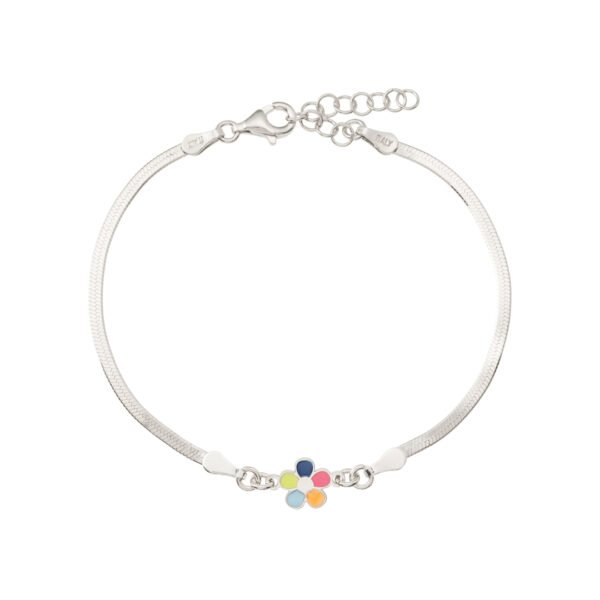 PULSERA FLOWER COLOR SILVER