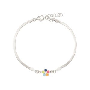 PULSERA FLOWER COLOR SILVER