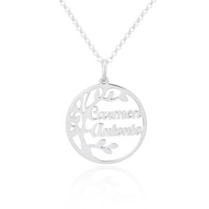 Collar Personalizable Plata de Ley 925 Árbol de la Vida con nombres