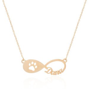 Collar Infinito de Huella con nombres Personalizados Plata de Ley 925 bañado en Oro