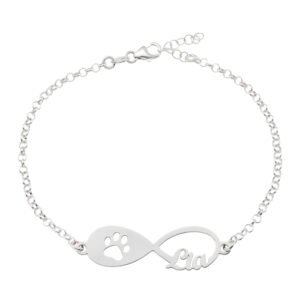 PULSERA INFINITO DE HUELLA CON NOMBRES PERSONALIZADOS PLATA DE LEY 925