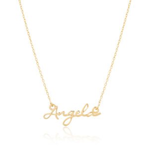 COLLAR PERSONALIZABLE CON NOMBRE FIRMA EN PLATA DE LEY 925 BAÑADO EN ORO