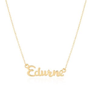 COLLAR PERSONALIZABLE CON NOMBRE BALLON EN PLATA DE LEY 925 BAÑADO EN ORO