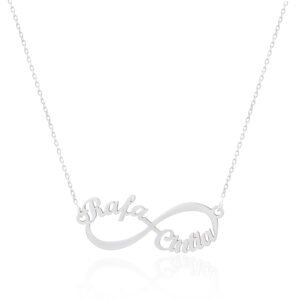 Collar Infinito con nombres Personalizados Plata de Ley 925