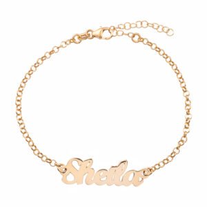 PULSERA PERSONALIZABLE CON NOMBRE CLÁSICO EN PLATA DE LEY 925 BAÑADO EN ORO