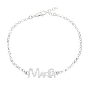 PULSERA PERSONALIZABLE CON NOMBRE WALT EN PLATA DE LEY 925