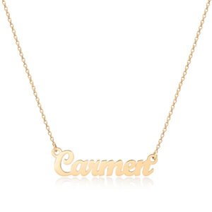COLLAR PERSONALIZABLE CON NOMBRE CLÁSICO EN PLATA DE LEY 925 BAÑADO EN ORO