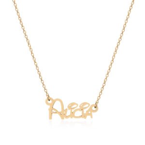 COLLAR PERSONALIZABLE CON NOMBRE WALT EN PLATA DE LEY 925 BAÑADO EN ORO